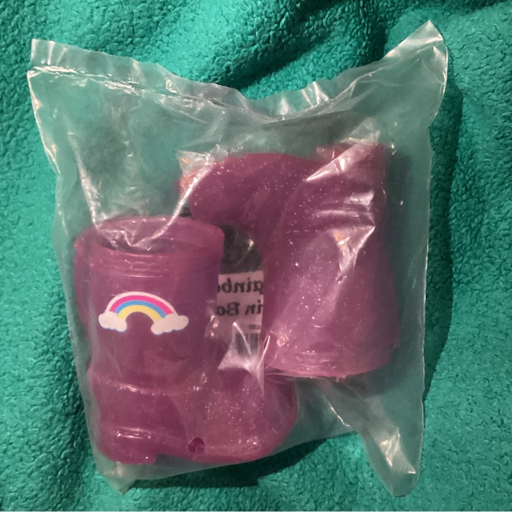 My LIfe  Pink Glittery Rain Boots  for 18" Doll American Girl Doll Clothes Shoes